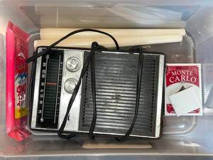 Vintage Portable Radio - Silver Front, Tuning & Volume Knobs