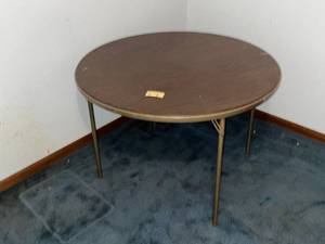 Round Wood Dining Table - 40 in Diameter, Brown Finish