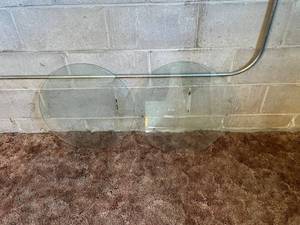 Pair of Round Glass Discs - Clear Glass Panels for Tables or Decor - 20 diameter and 14 thickness