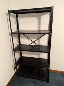 Industrial Black 5-Shelf Adjustable Metal Storage Rack 70 in H x 30 in W x 16 in D