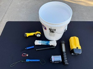 Yellow Spotlight Rescue Gear Set with Bucket, Rope & Carabiners