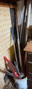 Assorted Metal Scrap Pieces in Bucket - Angles, Tubing & Flat Bar