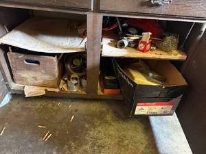 Assorted Workshop Hardware & Small Tools - Cabinet Contents