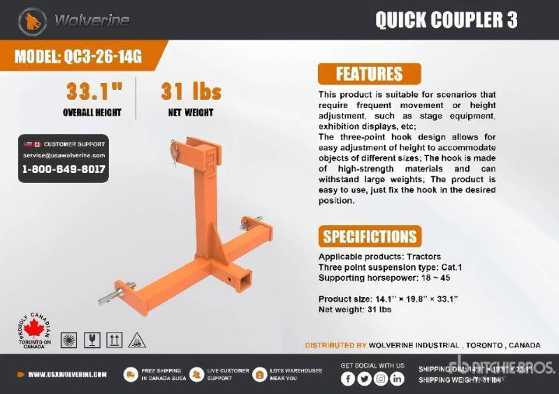 Wolverine Quick Coupler 3 (QC3-26-14G)