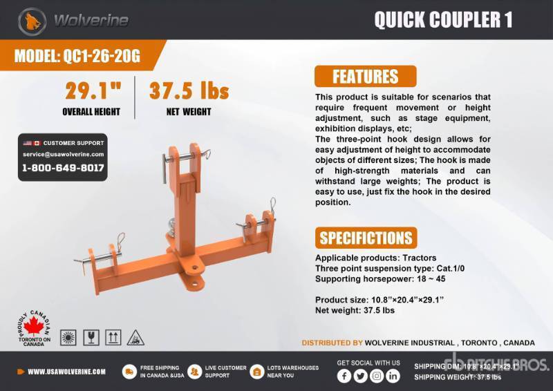 Wolverine Quick Coupler 1 (QC1-26-20G)