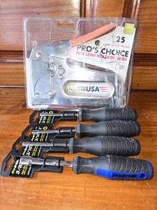 Open Box Stapler and 4 Nut Drivers