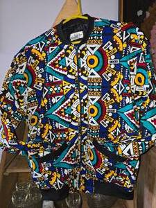 3X African Print Ankara Print Design Bomber Jacket Jantoco