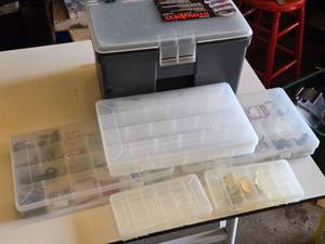 Plano Storage Organizer with Dividers, Screws, Washers, and Fuses