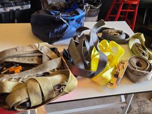 Lot of Tie-Down Straps and Ratchet Straps - In Various States of Use
