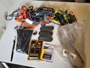 Bungee Cords, Magnetic Key Holder, Exhaust Bracket and Zip Ties