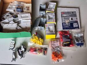 Electrical Supplies including Recessed Outlets, Light Switches, and Wire Connectors
