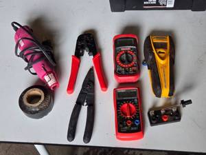 EverStart and Craftsman Digital Multimeters, Zircon Stud Finder, Heat Gun, Crimping Tool, Wire Stripper