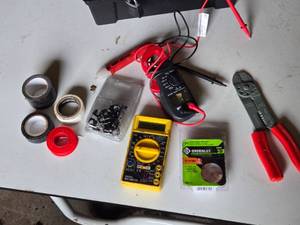 Wire Stripper, Digital Clamp Meter, and Multimeter
