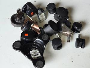 Lot of Casters and Wheels Including Swivel, Fixed, and Dual Wheel Types