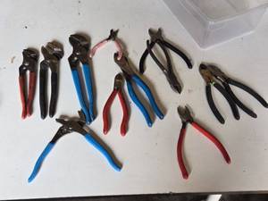 Lot of Pliers and Wire Cutters, Various Brands and Sizes