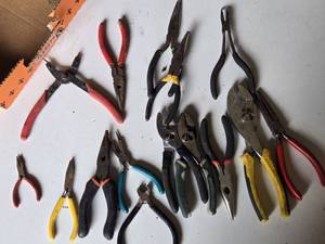 Mixed Hand Tools including Pliers and Cutters Assortment