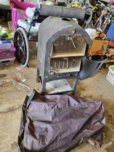 Pizza Oven with Chimney Attachment and Accessories - Missing Wheels, Chimney Needs to be tacked back on.