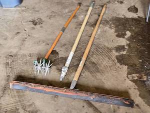 Cultivator with spiked wheels, and Squeegee