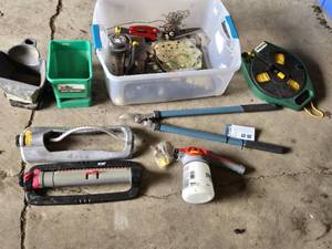 HydroHose Reel, Hand Spreaders, and Garden Tools