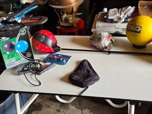 Crane 75cm Exercise Ball, TKO 6lb Medicine Ball, and NSG Punching Ball with Jump Rope and More