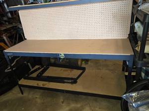 Steel Workbench with Pegboard and Drawer Components (Drawers will need assembly)