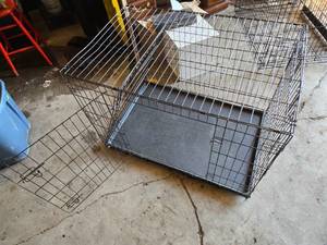 Dog crate with tray 41 long, 27 wide, 29 tall