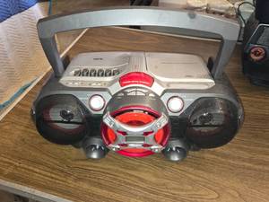 QFX Boombox with Power Drive Woofer, CDCassetteAux Inputs - Powers On No Other Functions Tested