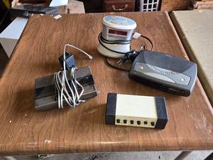 Lot of Vintage Electronics including Calrad 40-643 Tape Deck Selector Switch, Alarm Clocks, and Code-a-Phone Answering Machine
