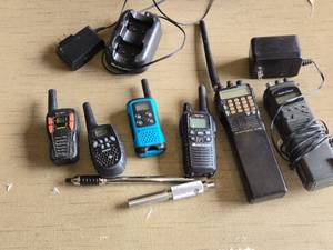 Lot of Midland, Yaesu, Motorola, Cobra, and Uniden Radios with Accessories - All untested