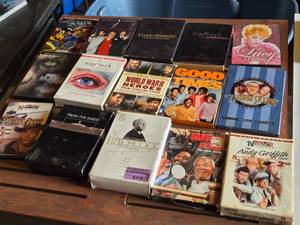 Collection of DVD Box Sets including Game of Thrones, NipTuck, and Alfred Hitchcock