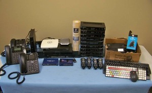 Miscellaneous Switches, Modem, Keyboards, Telephones  Phones, CenturyLink Prism Boxes with Remote Controls and more