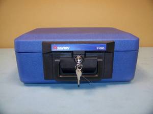 Sentry 1100 Portable Safe Fire Proof Lock Box with Keys