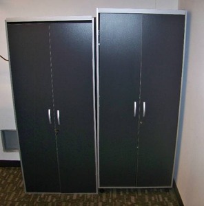 (2) Cabinets  Enclosed Shelving Units