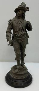 Antique 20" Bronze Jenning Brothers Copper Bronze Musketeer Statue (Missing Sword)