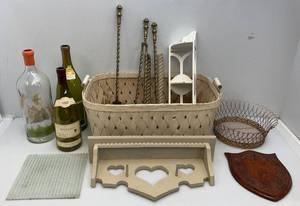 Large Group Of Misc. Vintage Household Items And Basket