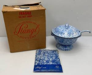 Vintage STANGL Pottery Soup Tureen With Cover And Ladle