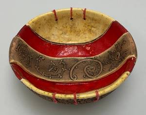 Unique Art Pottery Piece Bowl Signed P. Mapnhoba 3 x 7 12