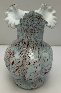 Vintage Victorian European Style Splatter Glass Vase 11