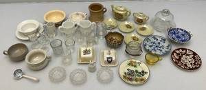 Misc. Vintage Miniature Collectibles Including Milk Glass, Blue & White And More