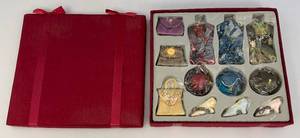 Misc. Vintage Fabric Womens Wear Ornaments In Original Boxes (NEW OLD STOCK)