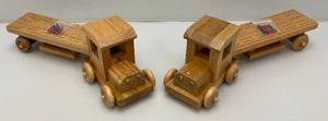 Two Handmade Wooden Truck Cribbage Boards