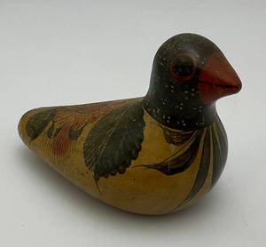 Hand Painted Tonala Pottery Mexican Folk Art Duck  Marked Mexico On Bottom 2 14 x 2 12 x 4