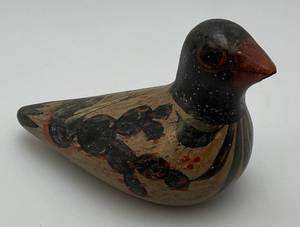 Hand Painted Tonala Pottery Mexican Folk Art Duck  Marked Mexico On Bottom 2 14 x 2 12 x 4 412 (Small Chip On Bottom Of Bill)