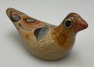 Hand Painted Tonala Pottery Mexican Folk Art Duck 2 14 x 2 14 x 4 34
