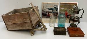 Vintage Gold Medal Beverages CrateWagon (Needs Work) And Misc. Other Vintage Items