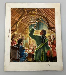 James Otis Burnley 8 x 10 Original Illustration Of Pirates On Illustration Board Overall 10 x 12