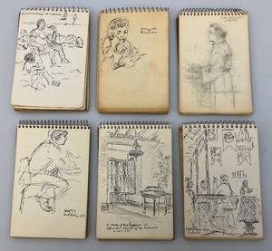 Group Of  Artist JAMES OTIS BURNLEYS Personal Sketchbooks