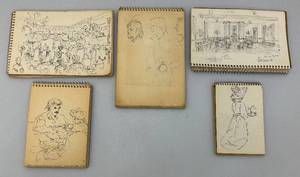 Group Of  Artist JAMES OTIS BURNLEYS Personal Sketchbooks