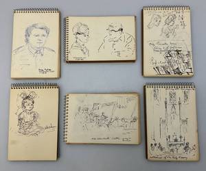 Group Of  Artist JAMES OTIS BURNLEYS Personal Sketchbooks