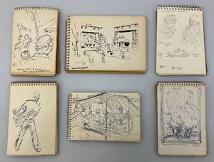 Group Of  Artist JAMES OTIS BURNLEYS Personal Sketchbooks